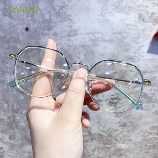 sarina geomética gafas de lectura transparentes gafas de ordenador gafas gafas anti luz azul mujer masculino coreano metal óptico gafas/multicolor