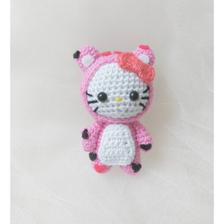 Amigurumi (muñeca tejida) disfraz de Hello Kitty