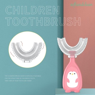 Softand clean 2-12 años cepillo De dientes Para niños con mango De silicona en forma De U Para entrenar/cepillo De dientes/Multicolorido