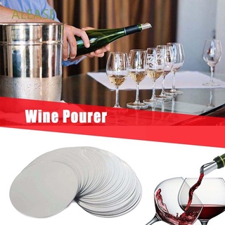 ALEASE 50pcs/set Pour Spout Foldable Pourer Wine Pourer Silver Portable for Wedding party Drip-proof Wine Bottle Disk Bar tools/Multicolor