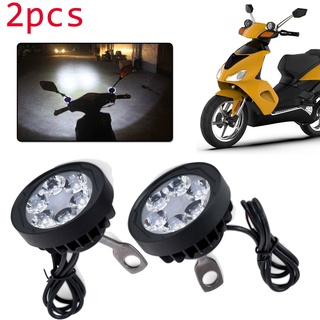 juego de 2 luces antiniebla para motocicleta, faros delanteros, blanco, super brillante, 6 led, luz de punto de trabajo, lámpara antiniebla de motocicleta
