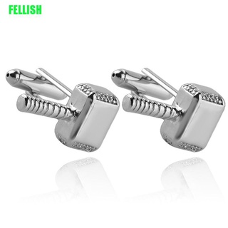 [Fellish] gemelos de Metal para hombre, plata, diseño francés, 436 m (1)