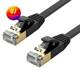 Ethernet Cable,for Cat 7 Gigabit Lan Network RJ45 High-Speed Patch Cord Flat 10Gbps 600Mhz for PC, Router, Xbox, Black
