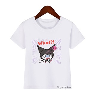 Novedad diseño de los niños camiseta divertida Kuromi impresión de dibujos animados niños camiseta de verano de manga corta linda chica camiseta hip-hop tops tee envío