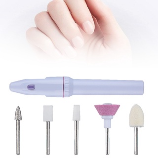chaiopi Portable Electric Nail Polishing Machine Manicure Tool with 5 Grinding Drill Bit