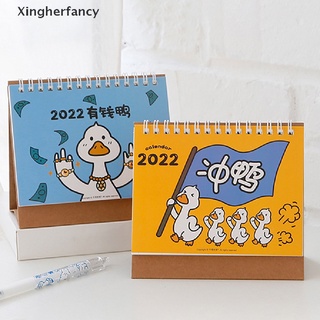 Xfmy Mini calendario de escritorio 2022 Kawaii calendario suministros de oficina planificador mensual caliente (8)