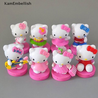 8 Unids/Set Lindo Hello Kitty Figura Pastel Topper Juguete Coleccionable