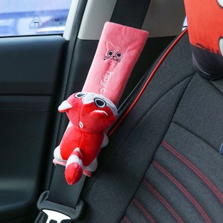De dibujos animados de coche de la cubierta del cinturón de seguridad Universal Auto cinturón de seguridad almohadilla de hombro caliente de franela Interior cojín de seguridad Protector de protección de seguridad (2)