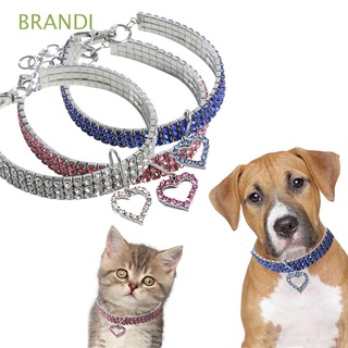 BRANDI Exquisite Pet Collar Mini Dog Accessories Crystal Necklace Cute Fashion Bright Rhinestone Heart Shaped For Puppy Cat Teddy Bling Diamond Pet Supplies/Multicolor