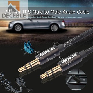 Cable De Audio Jack De 3.5 Mm Chapado En Oro Estéreo Macho A Auxiliar
