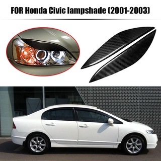 1 Pair Carbon Fiber Headlight Headlamp Eyelids for Honda Civic 2001-2003