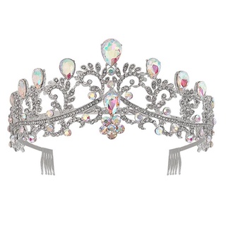 du color jeweled queen corona diamantes de imitación coronas de boda y tiaras para las mujeres disfraz fiesta accesorios para el cabello con piedras preciosas