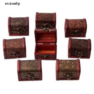 Vczuaty Hot Wooden Vintage Treasure Chest Wood Jewellery Storage Box Case Organiser Ring CL