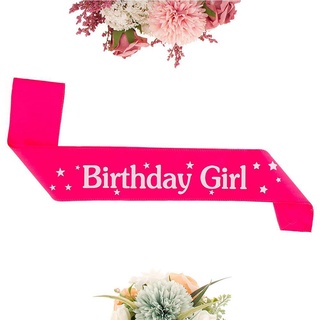 Correa de hombro de cumpleaños impresa para niña de cumpleaños, correa de etiqueta, decoración de fiesta de cumpleaños, purpurina, rosa (8)