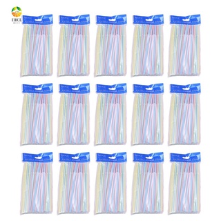 1500 Pcs Flexible Plastic Straws Striped Multi Colored Disposable