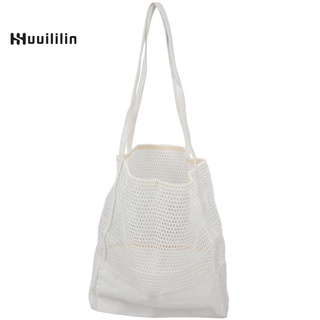 bolsa de compras de frutas de almacenamiento ultra reutilizable bolsas de comestibles tote lona red bolsa de tela (blanco) (1)