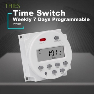 THIES 7 Days Timer Switch Rechargeable Battery CN101A Time Relay Automatic Loop Programmer 5V 12V 24V 110V 220V Programmable Digital Timer