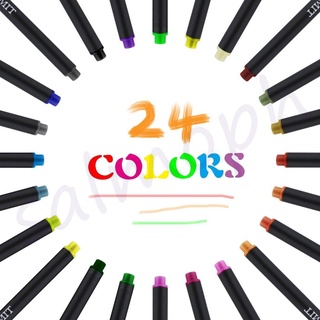 [salm] juego de plumas de 24 colores a base de agua/pluma de pintura con aguja/cuenta de mano/papelería