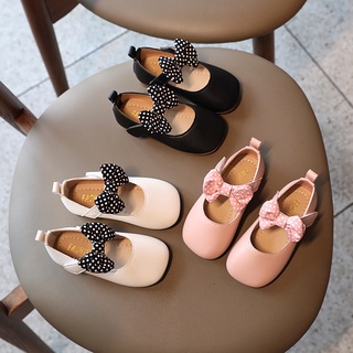 Los niños zapatos de cuero 2021 nueva primavera y otoño mariposa princesa zapatos transpirables zapatos de bebé suave suela pequeña zapatos de cuero
