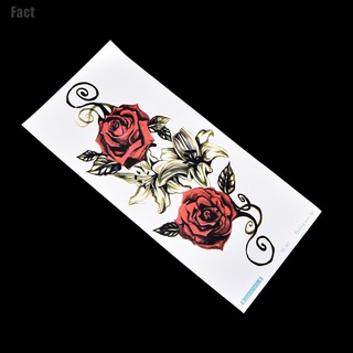 [Interfunfact] Nuevo falso tatuaje temporal pegatina roja rosa flor brazo cuerpo impermeable mujeres arte [caliente]
