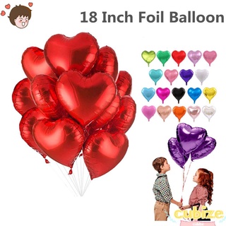 cubize 1/10pcs globos amor corazón en forma de gran globo inflable de helio 18 pulgadas globo de papel de aluminio decoración suministros regalos cumpleaños día de san valentín boda fiesta/multicolor