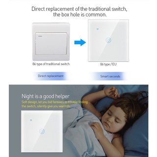 Hot Promotion 1/2/3/4 gang TUYA WiFi Smart Touch Switch 220-240V Home Wall Button for Alexa and Google Home Assistant EU Standard COD (5)