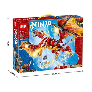 Ninja Go Building Blocks Set Burning Dragon Box Mini Figures Toys Compatible With Lego 76105