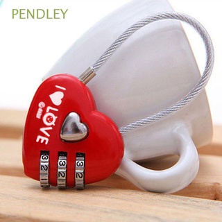 pendley lindo candado dígitos amor corazón cerradura de viaje regalo de boda maleta en forma de aleación cerradura digital/multicolor