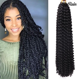 ✉Bboheim 45cm Twist Crochet trenzas onda de agua rizado ondulado peluca extensión de pelo sintético (1)