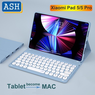 Ash para Xiaomi Mi Pad 5 Pro MiPad 5 11" con funda de teclado Slim PU cuero suave silicona trasera desmontable inalámbrica Bluetooth teclado cubierta