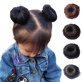 hotmay niños niñas pelo bun extensión peluca peluca ondulado rizado desordenado donut chignons (1)