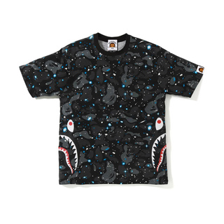 Bape Brillante En La Noche Niño Camisetas Lado Doble Tiburón Camisa Para Niños