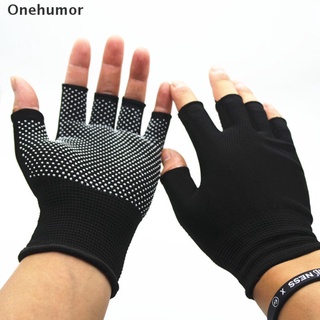 [onehumor] guantes antideslizantes de punto de medio dedo transpirables para ciclismo mtb senderismo fitness.