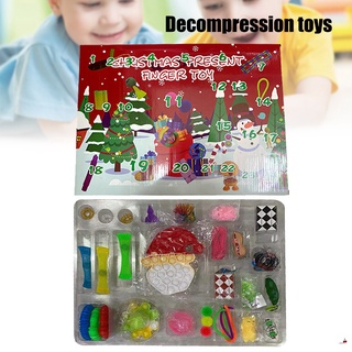 descompresión juguete caja de regalos navidad adviento calendario push burbuja fidget juguete creativo regalo para niños