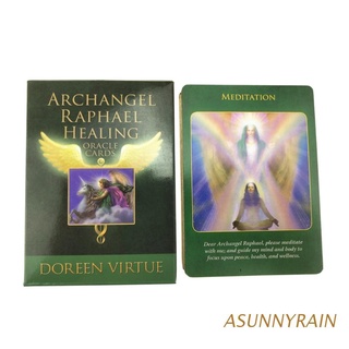 asunnyrain archangel raphael healing oracle cards versión en inglés 44 cartas tarot adivinación fate juego de mesa