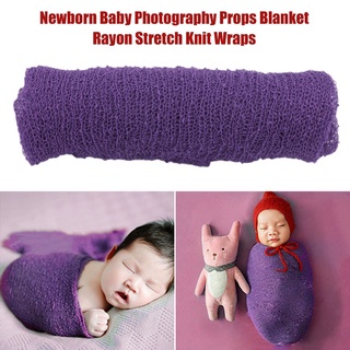 bebé recién nacido fotografía props manta rayón estiramiento de punto envolturas 40*150cm