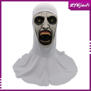 1set the nun - máscara de látex para mujer, disfraz de halloween, disfraz de disfraz de novedad