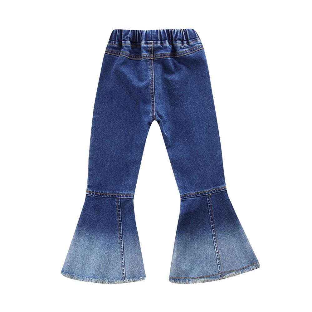 2-6y bebé niño niñas vintage jeans empalme campana-fondos pantalones de mezclilla pantalones (5)