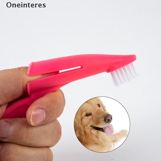 [oneinteres] cepillo de dientes de dedo para mascotas, cepillo de dientes para perros, gato, herramienta de limpieza. (1)