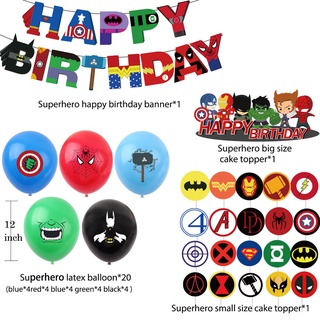 marvel los vengadores spiderman fiesta temática decoración conjunto bandera globos decoración pastel suministros de fiesta niños fiesta de cumpleaños necesidades celebrar celebrar (2)