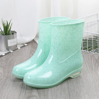 Zapatos de lluvia de las mujeres botas antideslizantes resistentes al desgaste botas antideslizantes mujeres mitad de goma