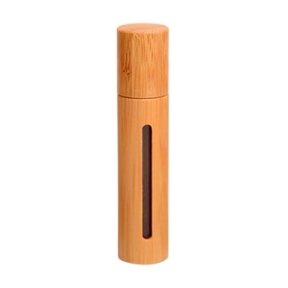 clcz bambú 10ml aceite esencial roll-on botella de perfume vacío aceite de madera botella de acero inoxidable rollo en bola perfume aceite rodillo masaje