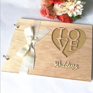 libro de mensajes de boda de madera, bloc de notas, artesanía creativa (1)