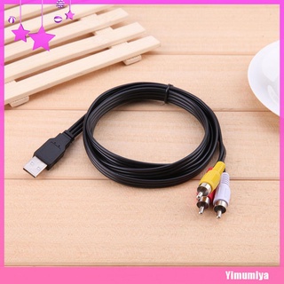 (Yimumiya) Nuevo Cable adaptador de TV de 1,5 m 5 pies USB macho A A 3 RCA AV A/V Cable de Audio AV Cable AV