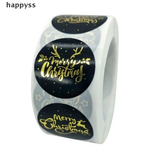 [happyss] 500pcs lámina de oro feliz navidad pegatinas sello etiqueta para fiesta diy embalaje