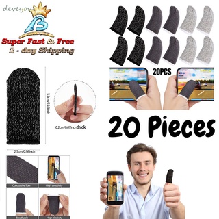 20pcs Carbon Fiber Finger Gloves For Pubg COD Games Black &amp; Yellow TABR deveyou