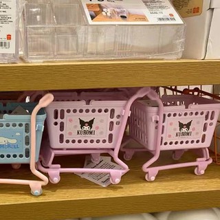 Nuevo producto MINISO producto famoso Sanrio trolley caja de almacenamiento de escritorio lindo perro canela Kuromi canasta de artículos diversos (8)