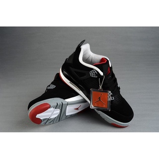 Nike AIR JORDAN 4 RETRO Deportes Baloncesto Zapatos Negro Gris Rojo