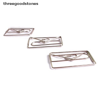 [threegoodstones] 1pc 30mm*46mm metal color plata forma de corazón clip de papel lindo marcador etiqueta clip caliente
