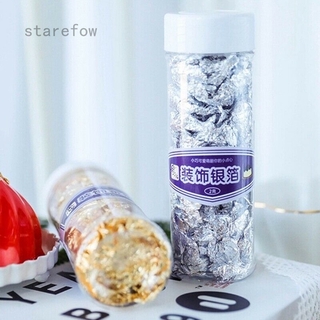 Starefow 2g comestible oro plata lámina de cocina alimentos helado postre decoración papel roto